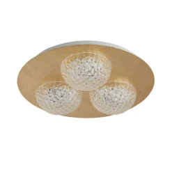 LED Einbaustrahler in Gold Metall Ø35 cm 6 W 3-flammig