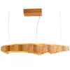 LED Hängelampe 100 cm lang Teak Holz Furnier 3000 K Modern