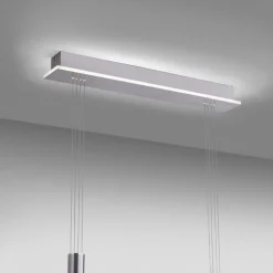 LED Hängelampe Glas in Stahl 2-flammig Fernbedienung