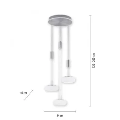 LED Hängelampe Glas in Stahl L:44 cm 3550 lm dimmbar