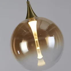 LED Hängelampe Glaskugel Ø16 cm 5 W Schwarz Bernstein