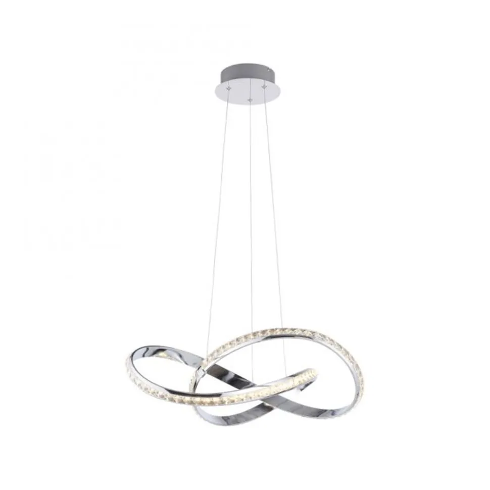 LED Hängelampe in Chrom dimmbar 30 W L:57 cm elegant