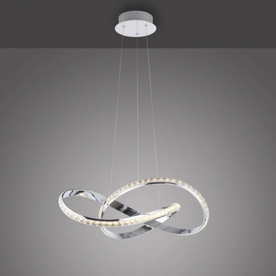 LED Hängelampe in Chrom dimmbar 30 W L:57 cm elegant