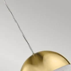 LED Hängelampe Kugelschirm D: 20 cm in Gold Retro