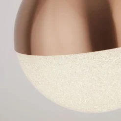 LED Hängelampe Kupfer Ø 25 cm rund Glas Metall 4000 K