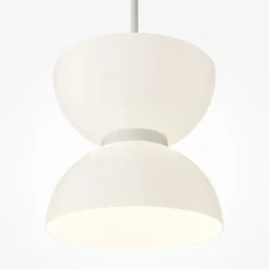 LED Hängelampe Metall Glas D: 22 cm H: max. 350 cm Weiß