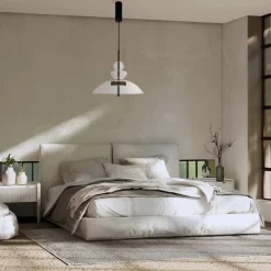 LED Hängelampe Metall Glas H: max. 358 cm Schwarz BRUNO