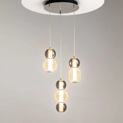 LED Hängelampe Metall Rauchglas 38 cm breit 4000 lm INA