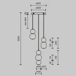 LED Hängelampe Metall Rauchglas 38 cm breit 4000 lm INA