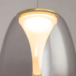 LED Hängelampe Rauchglas Aluminium warmweiß 3000 K rund
