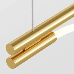 LED Hängeleuchte Aluminium in Gold Weiß länglich 910 lm