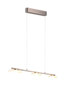 LED Hängeleuchte Metall Glas Nickel 3-flammig 102 cm