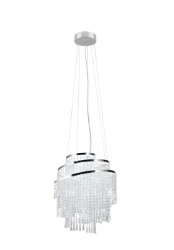 LED Hängeleuchte mit Fernbedienung dimmbar Chrom Acryl