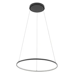 LED Hängeleuchte Ring Ø 60 cm Schwarz 2700 K 660 lm Metall