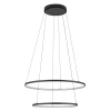LED Hängeleuchte rund 2 Ringe Ø 60 cm + Ø 45 cm Schwarz 3000 K
