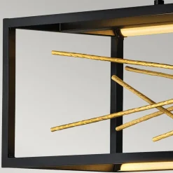 LED Hängeleuchte Schwarz Gold 113 cm lang 3000 K verstellbar