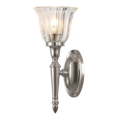LED Messinglampe Badezimmer in Nickel IP44 rostfrei