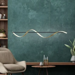 LED Pendelleuchte Anthrazit Messing Fernbedienung 24 W