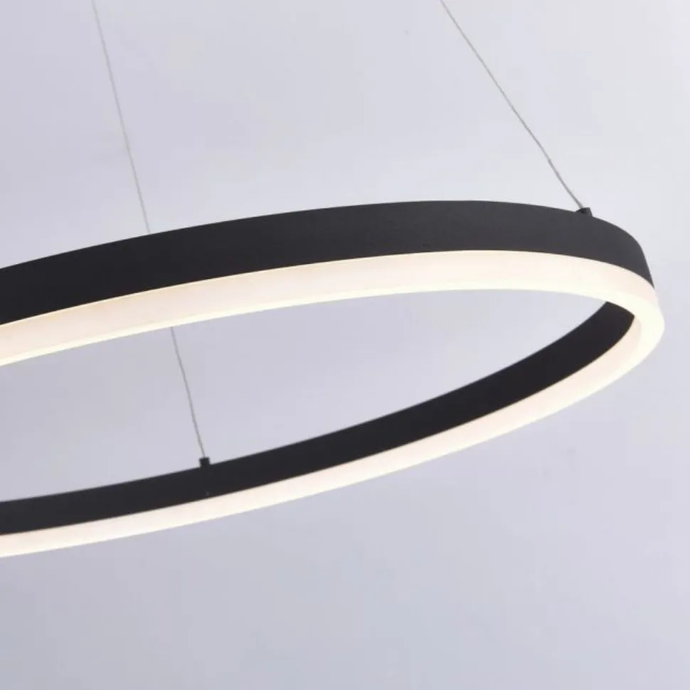 LED Pendelleuchte Anthrazit dimmbar 3000 K Ø80 cm Ring