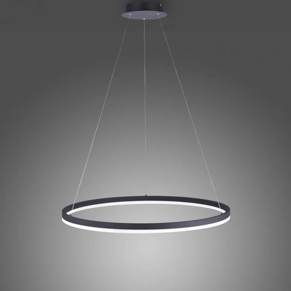LED Pendelleuchte Anthrazit dimmbar 3000 K Ø80 cm Ring