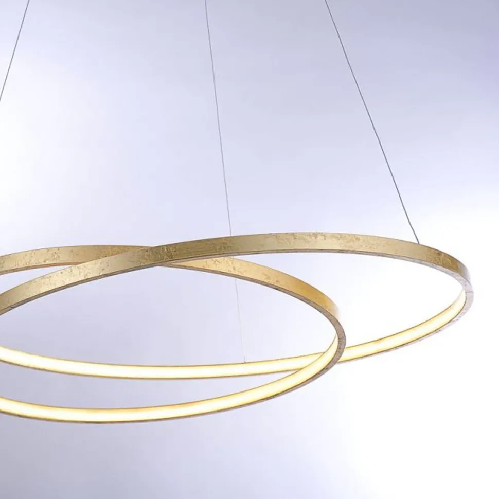 LED Pendelleuchte in Blattgold L:72 cm 3000 K dimmbar