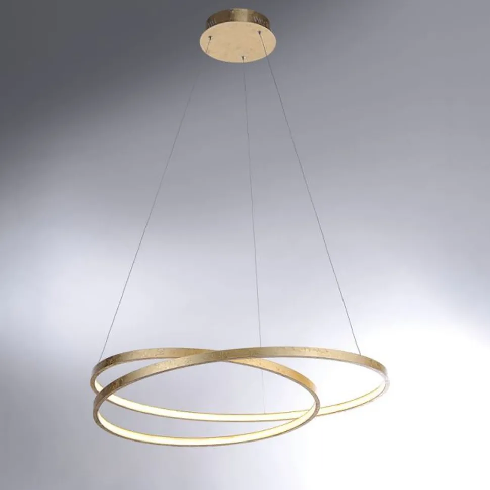 LED Pendelleuchte in Blattgold L:72 cm 3000 K dimmbar