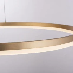 LED Pendelleuchte in Messing dimmbar 3000 K Ø80 cm Ring