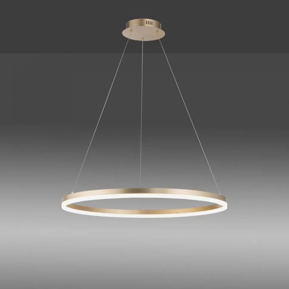 LED Pendelleuchte in Messing dimmbar 3000 K Ø80 cm Ring