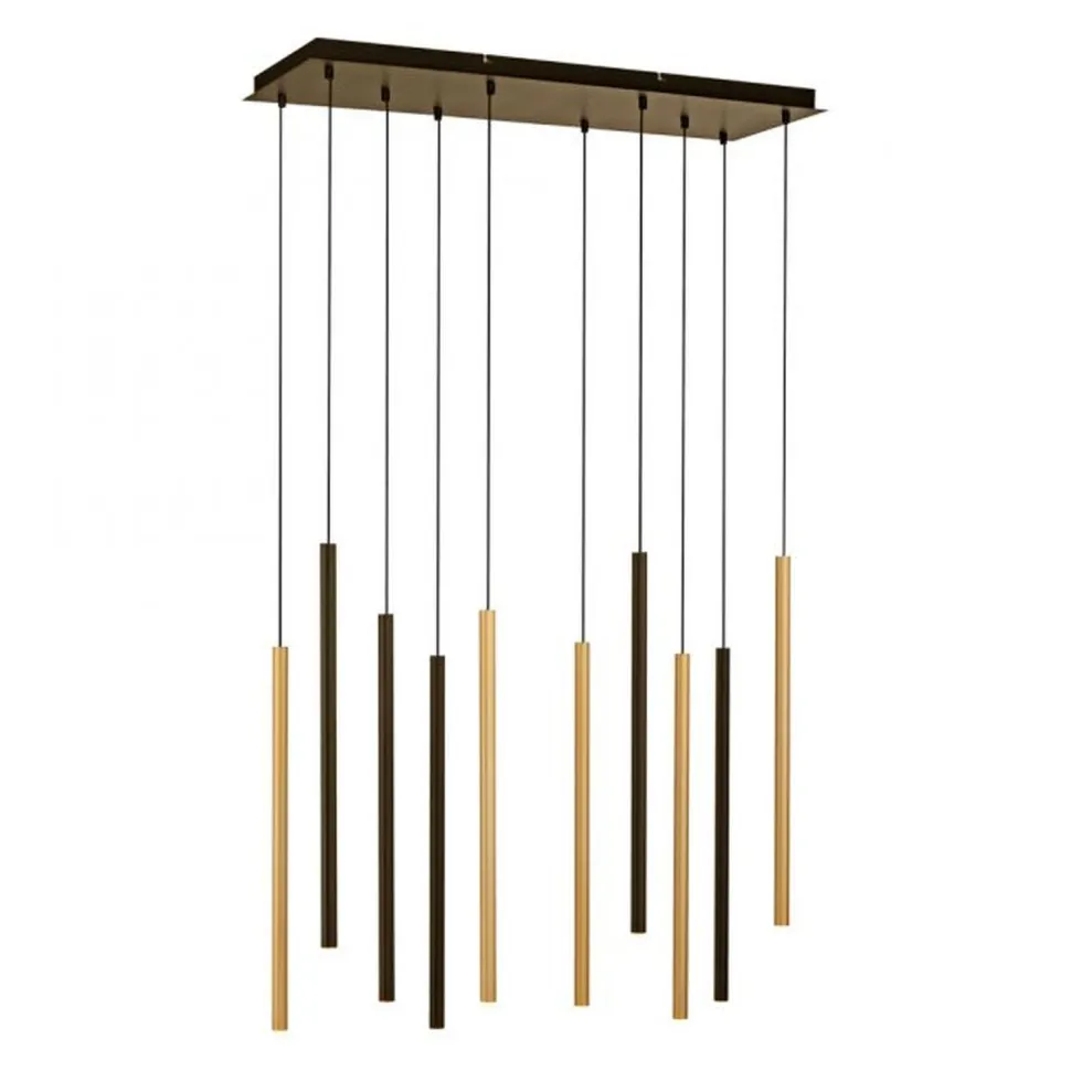 LED Pendelleuchte Schwarz Messing Metall dimmbar