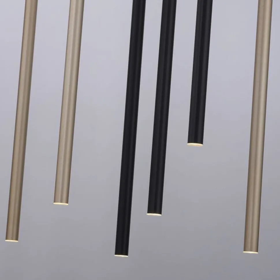 LED Pendelleuchte Schwarz Messing Metall dimmbar