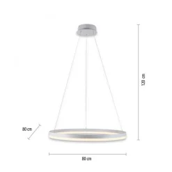 LED Pendelleuchte Weiß dimmbar 52 W 3000 K Ø80 cm Ring