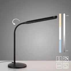 LED SchreibTischlampe Schwarz Touch 64 cm 6 W flexibel