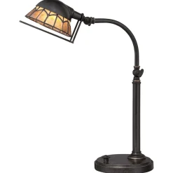 LED Schreibtischleuchte dimmbar in Bronze antik