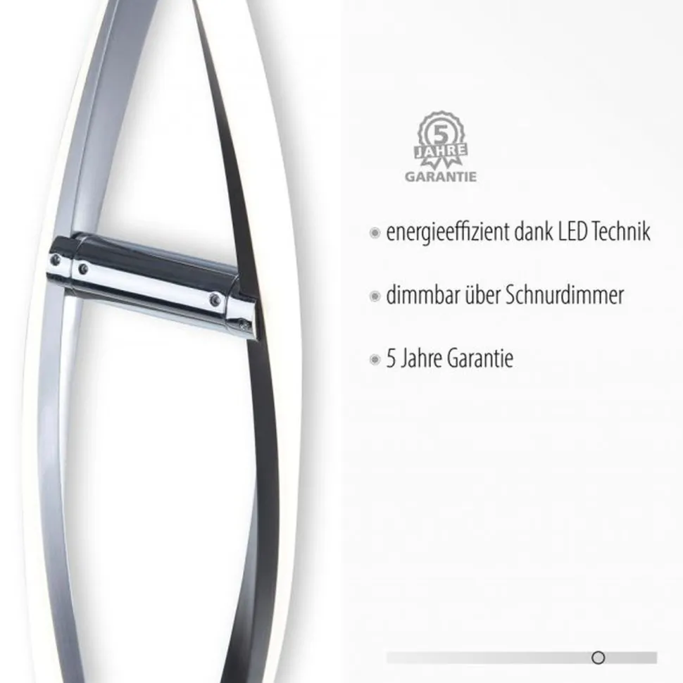 LED Stehlampe dimmbar in Stahl H:134 cm 3000 K 3128 lm