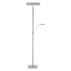 LED Stehlampe dimmbar Leselicht in Stahl Glas 199 cm