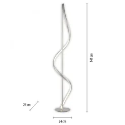 LED Stehlampe Farbtemperaturwechsel 141 cm 24 W Silber