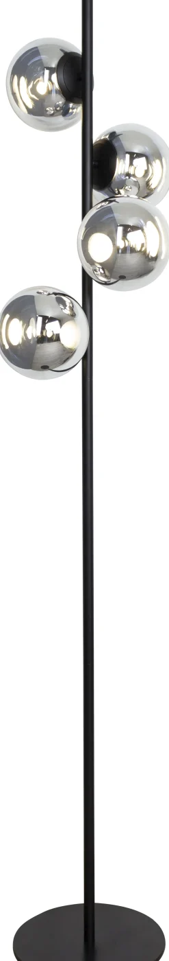 LED Stehlampe Schwarz Rauchsilber 160 cm 3000 K Modern