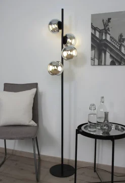 LED Stehlampe Schwarz Rauchsilber 160 cm 3000 K Modern