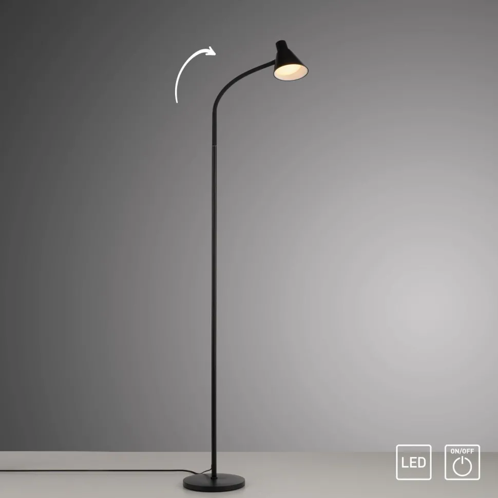 LED Stehleuchte Schwarz Metall 150 cm 3000 K flexibel