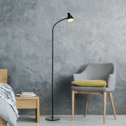 LED Stehleuchte Schwarz Metall 150 cm 3000 K flexibel