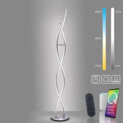 LED Stehleuchte Wellen in Stahl dimmbar 53 W 140 cm