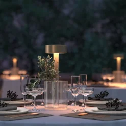 LED Tischlampe Glas Dimmer Touch Ø 12 cm rund 34,8 cm