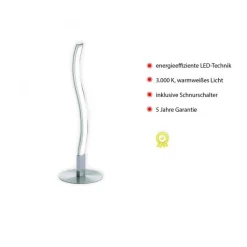 LED Tischlampe Metall in Stahl 30 cm 300 lm blendarm