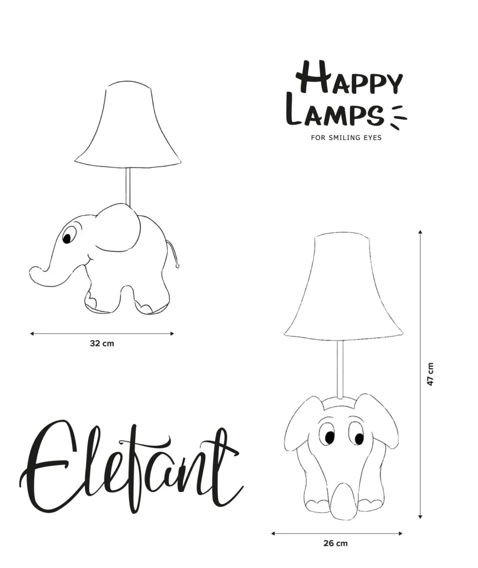 LED Tischlampe Sendung mit der Maus Elefant 47 cm vegan