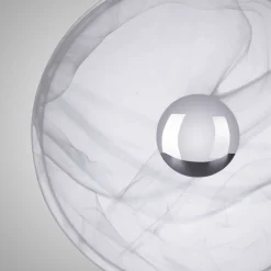 LED Tischleuchte dimmbar in Silber Alabasterglas 28 cm