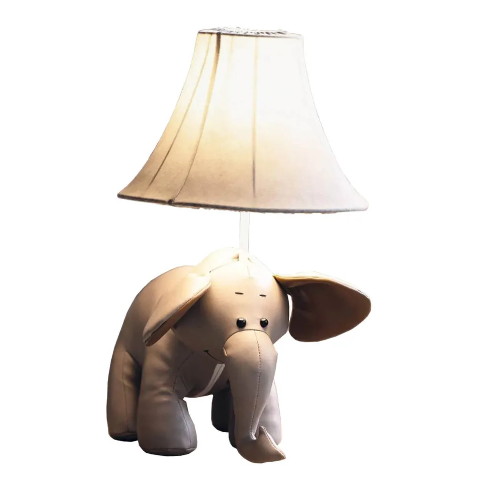 LED Tischleuchte Kinderzimmer Elefant 48 cm Grau vegan