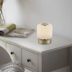 LED Tischleuchte Touch dimmbar 15 cm 3000 K in Messing