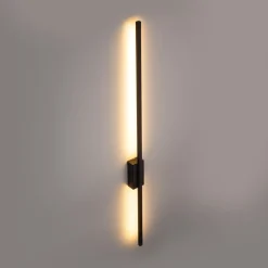 LED Wandlampe 108 cm hoch indirekt 3000 K 2524 lm Schwarz