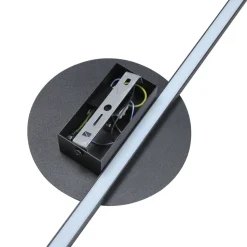 LED Wandlampe 3000 K Schwarz Metall flach lang 93 cm