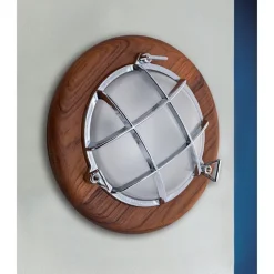 LED Wandlampe Chrom Echt-Messing rund Ø27cm Maritim